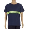 Remera clásica de color sólido con cinta de seguridad reflectante de 360 grados, diseñada para aumentar la visibilidad en condiciones de poca luz.