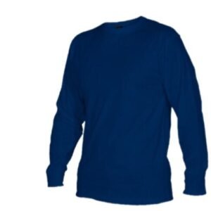 Remera básica AE manga larga con puño elastizado. Corte clasico combinada en algodón y polyester