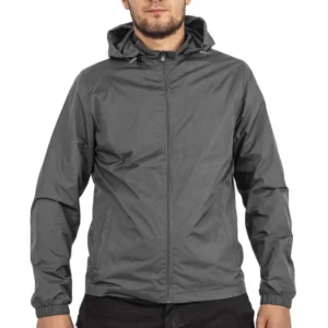 Campera impermeable fina, con forro y capucha desmontable